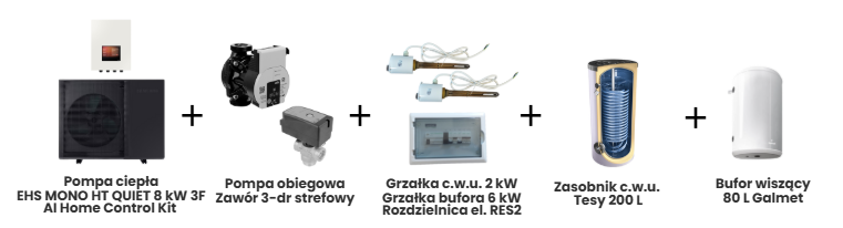 Zestaw HT Quiet 8 kW plus akcesoria